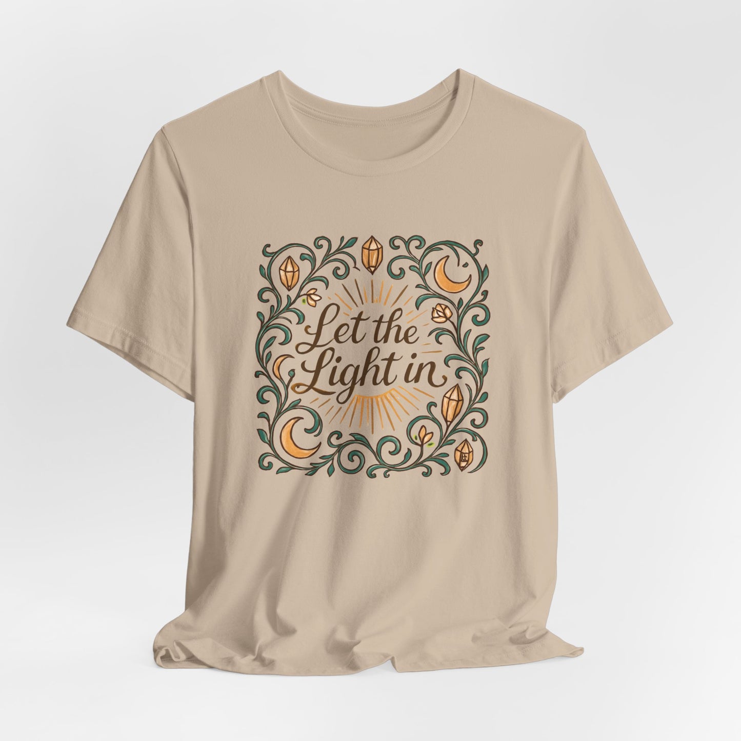 Let the Light In – Mindful Floral Quote T-Shirt