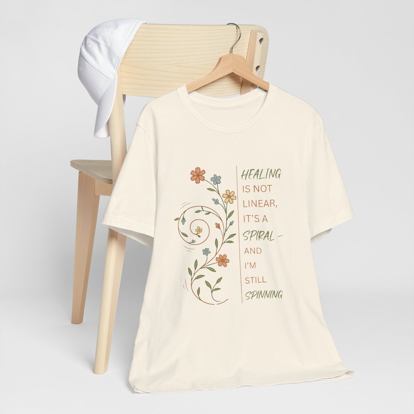 Healing Is Not Linear Spiral T-Shirt – Inspirational Self Care Tee