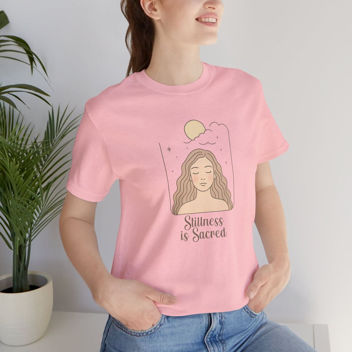 Divine Rest Tee – Stillness is Sacred Minimalist Line Art Shirt - Spirit Stitch