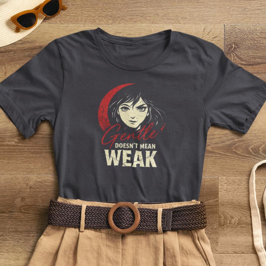 Gentle Doesn’t Mean Weak T-Shirt — Empowering Women's Graphic Tee - Spirit Stitch