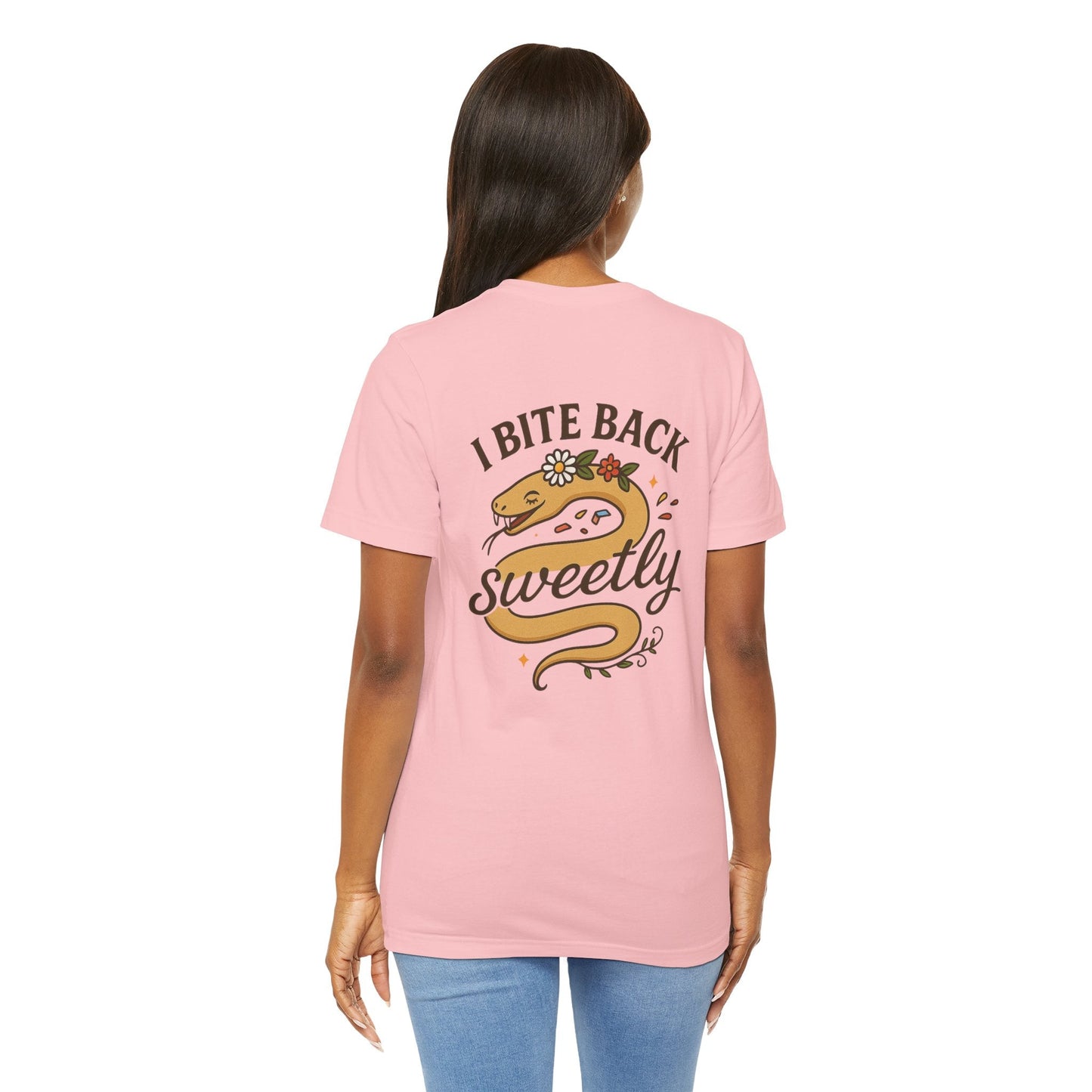 I Bite Back Sweetly Shirt β Front & Back Floral Graphic Tee with Sassy Quote - Spirit Stitch