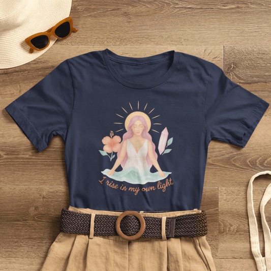 Feminine Empowerment Graphic Tee with a Spiritual Goddess Aesthetic - Soft Pastel Boho Apparel for Everyday Wear