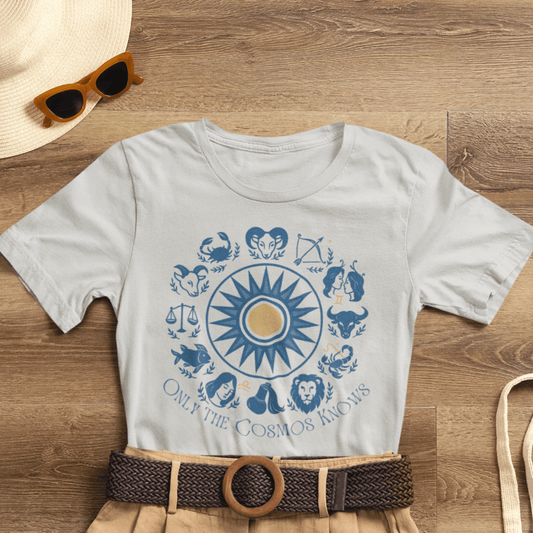 Only the Cosmos Knows Zodiac T-Shirt – Astrology Lover Celestial Graphic Tee - Spirit Stitch
