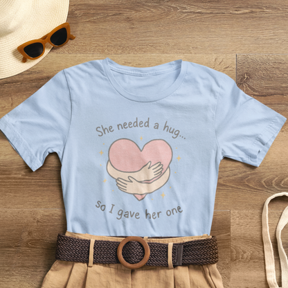 Cute Soft Pink Hug T-Shirt – Empathy, Comfort & Healing Graphic Tee