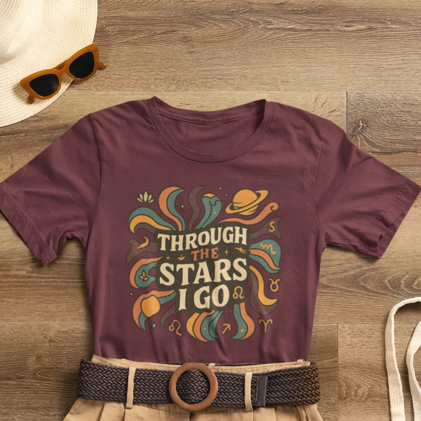 Through the Stars I Go Shirt | Retro Spacecore Tee | Cosmic Journey Top | Gentle Rebels Collection
