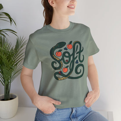 Soft Shirt | Serpent & Peach Art Tee | Self-Love and Healing Symbolic Top | Spirit Stitch Collection