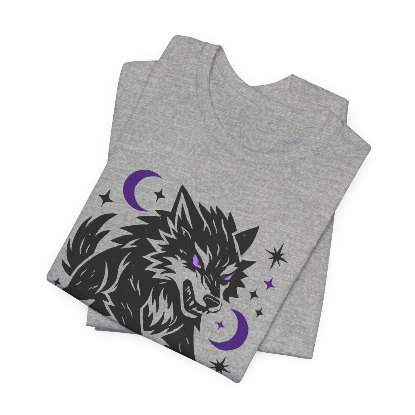 Fearless in the Dark – Moonlit Wolf T-Shirt, Mystic Creature Graphic Tee, Courage & Shadow Work Shirt
