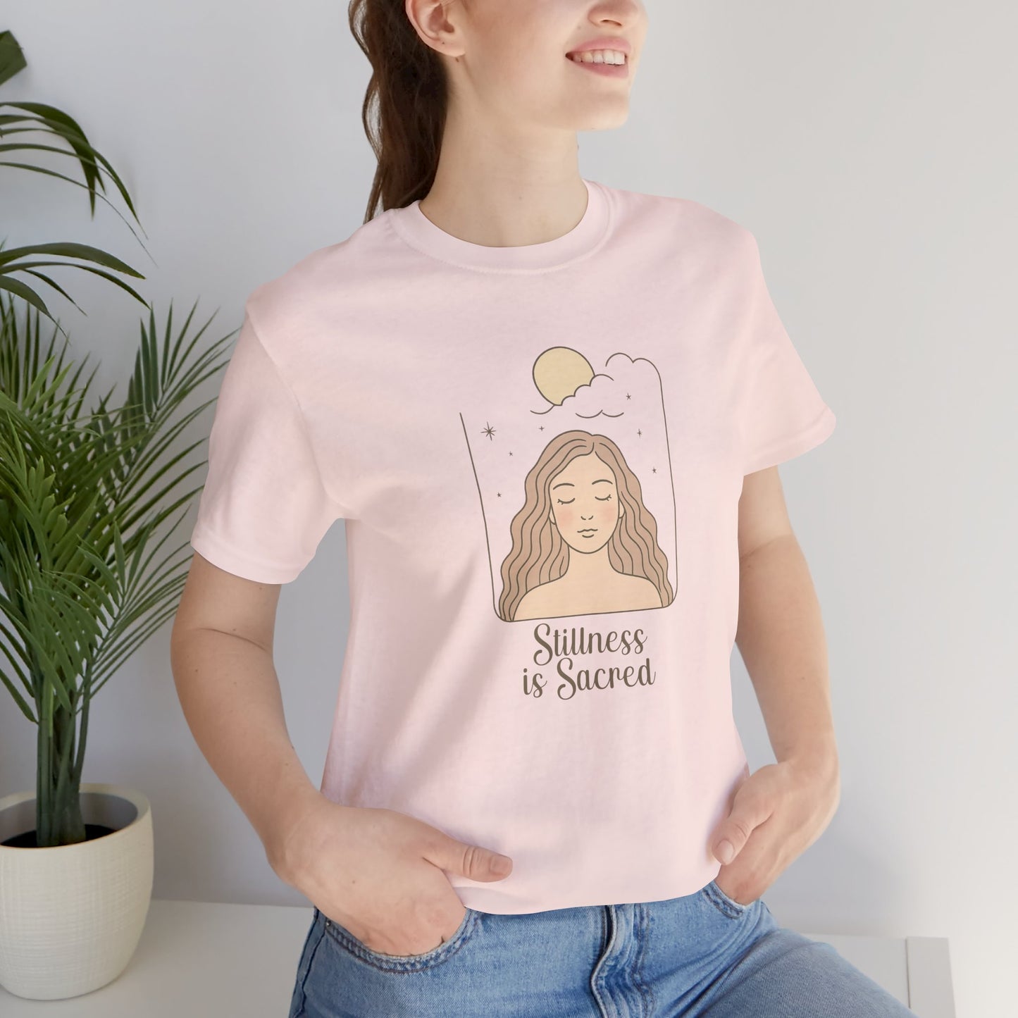 Divine Rest Tee – Stillness is Sacred Minimalist Line Art Shirt