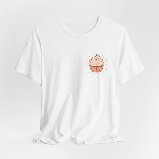 “I Bite Back Sweetly” Cupcake Shirt – Funny Feminine Sass Graphic Tee (Front & Back Print)