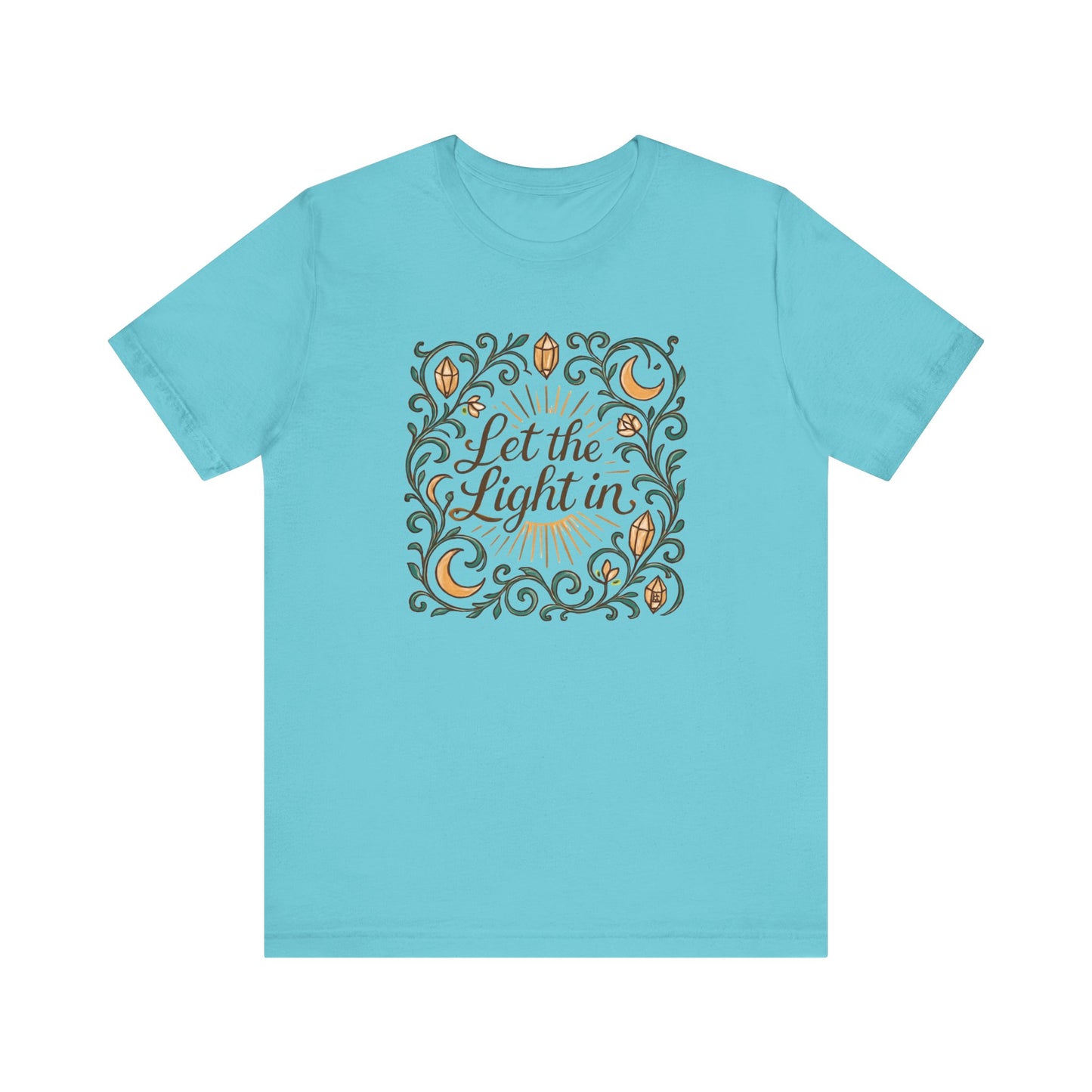 Let the Light In – Mindful Floral Quote T-Shirt