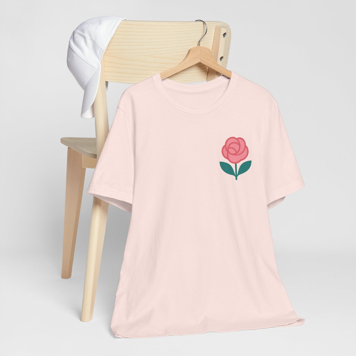 Love in Full Bloom T-Shirt – Retro Floral Graphic Tee with Front Rose & Back Flower Design – Positive Vibes Shirt