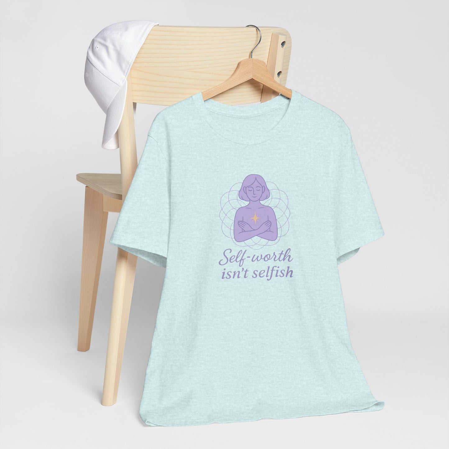 Self-Worth Isn’t Selfish Shirt | Feminist Empowerment Tee | Minimalist Line Art Graphic T-Shirt