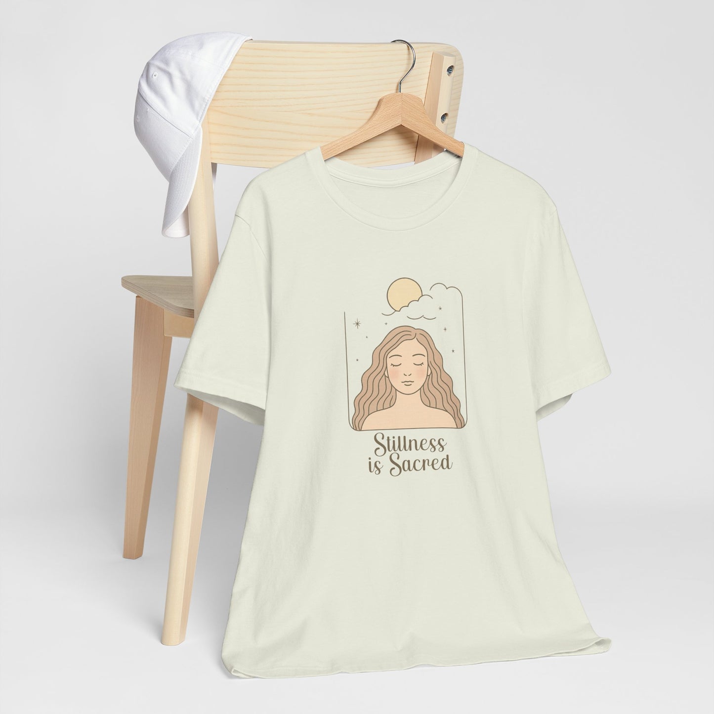 Divine Rest Tee – Stillness is Sacred Minimalist Line Art Shirt