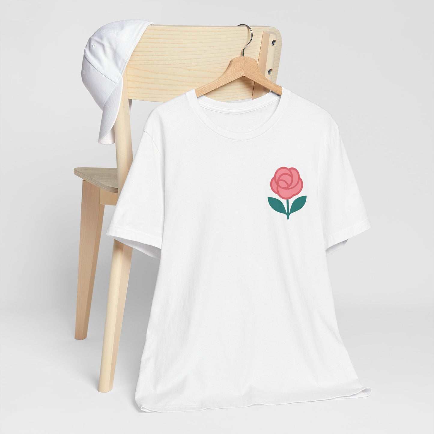 Love in Full Bloom T-Shirt – Retro Floral Graphic Tee with Front Rose & Back Flower Design – Positive Vibes Shirt