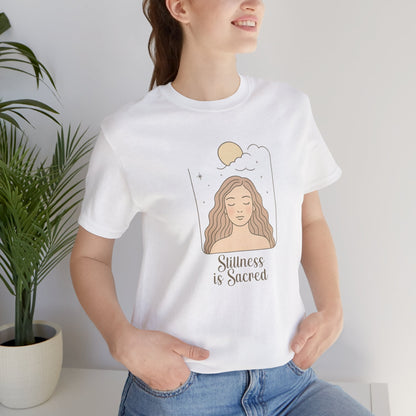Divine Rest Tee – Stillness is Sacred Minimalist Line Art Shirt
