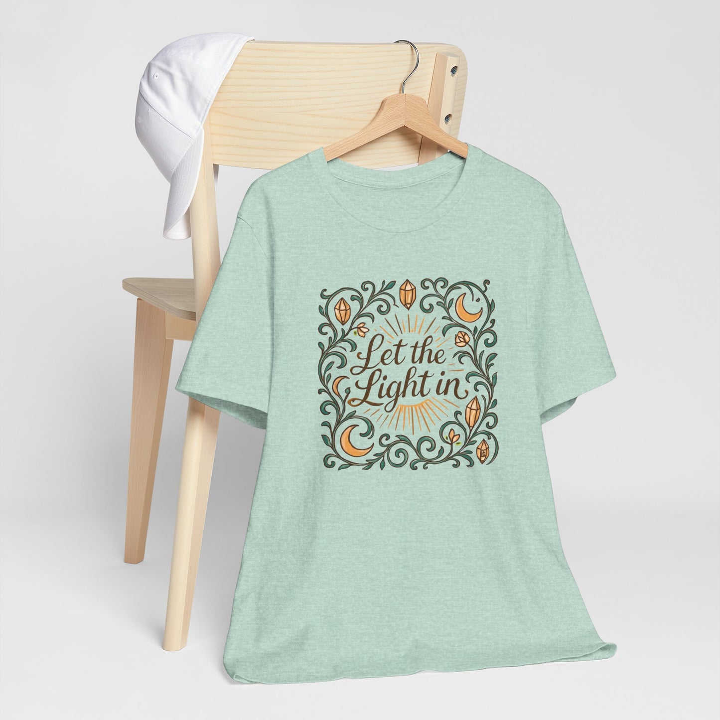 Let the Light In – Mindful Floral Quote T-Shirt