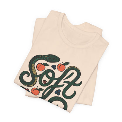 Soft Shirt | Serpent & Peach Art Tee | Self-Love and Healing Symbolic Top | Spirit Stitch Collection