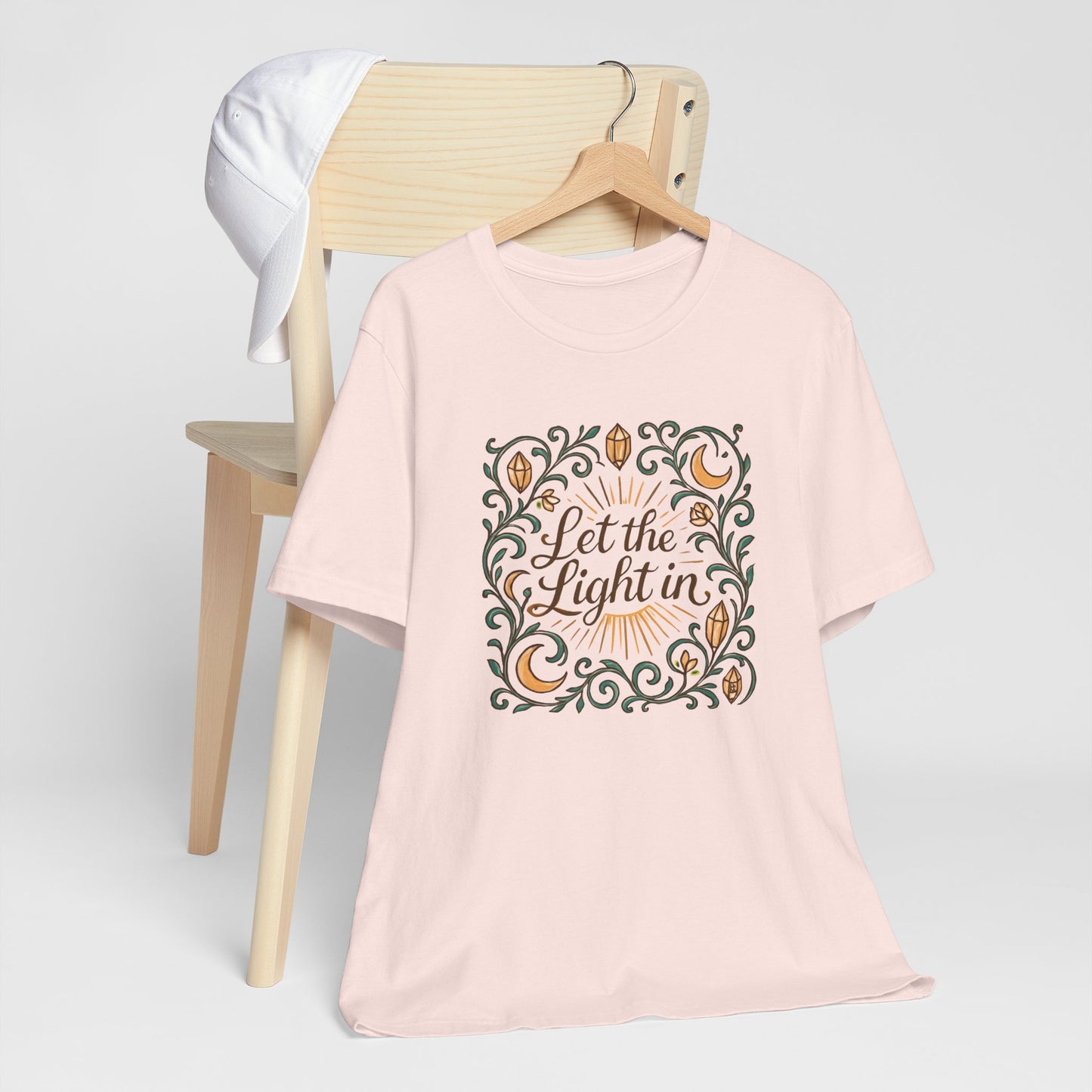 Let the Light In – Mindful Floral Quote T-Shirt