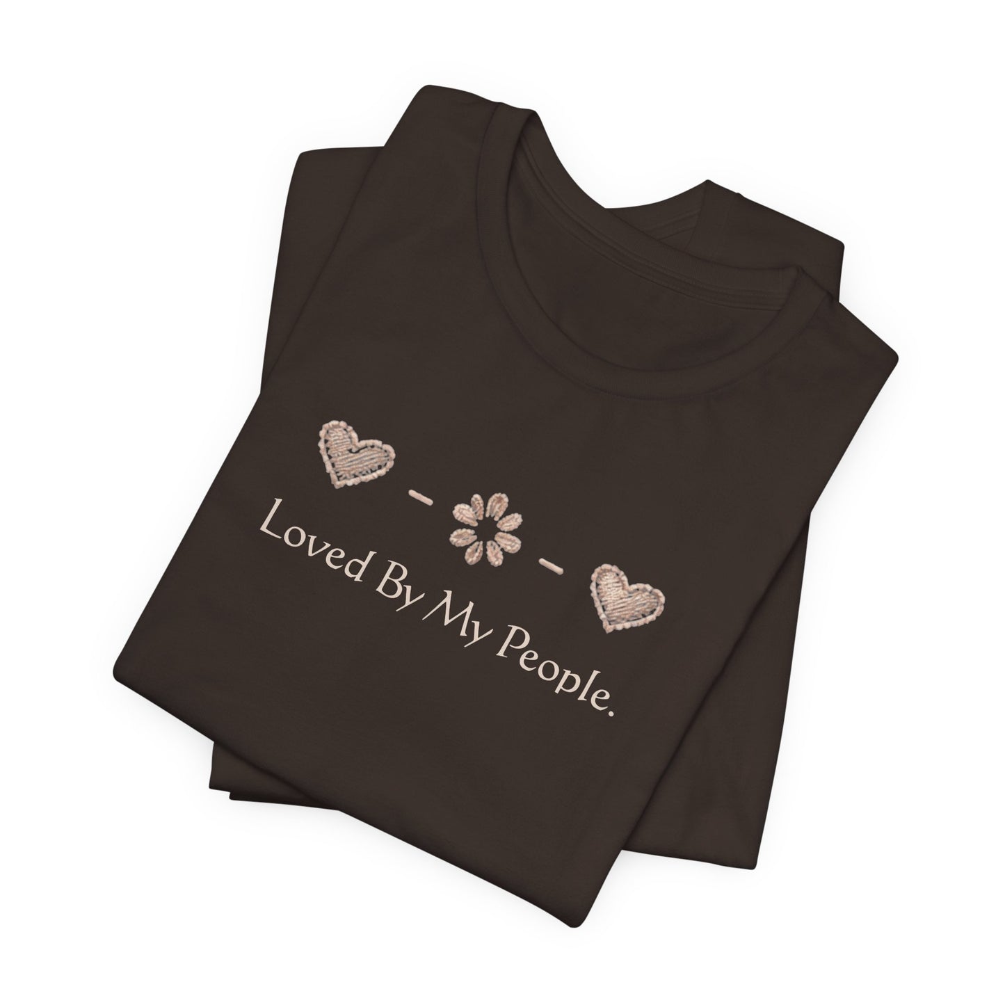 Loved By My People – Minimal Heart & Flower Unisex T-Shirt | Soft Everyday Family Love Tee