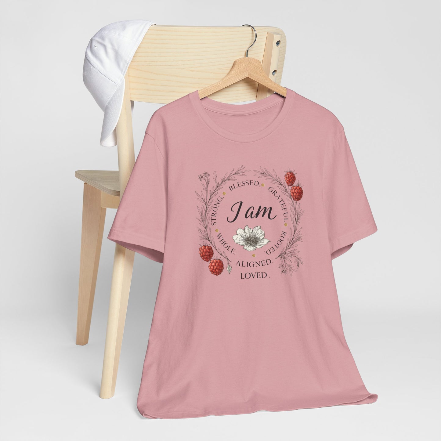 I Am Aligned & Loved – Spiritual Botanical Affirmation Tee