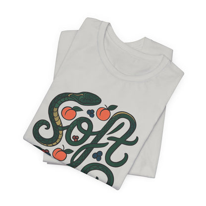 Soft Shirt | Serpent & Peach Art Tee | Self-Love and Healing Symbolic Top | Spirit Stitch Collection