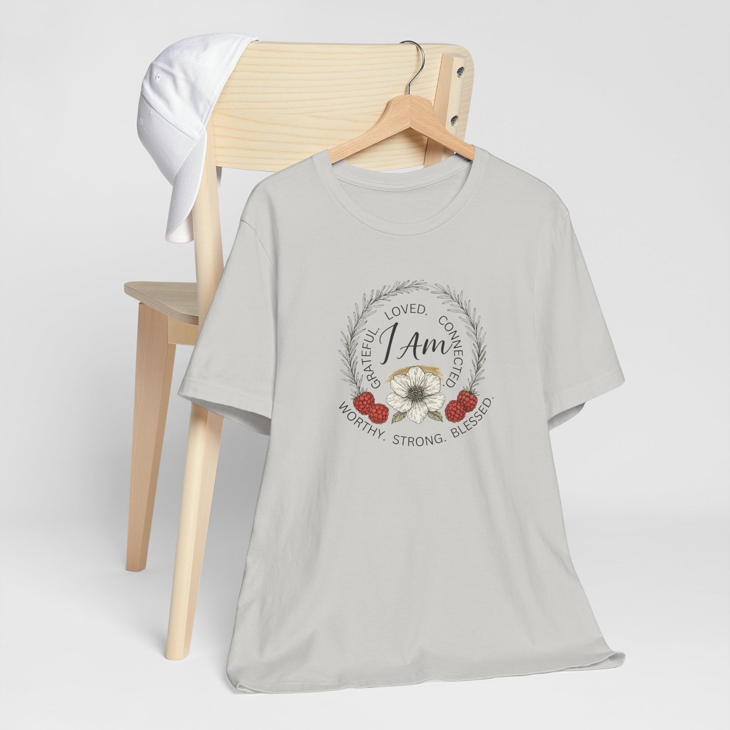 I Am Affirmation Shirt – Self Love T-Shirt, Empowerment Wreath Tee, Grateful Worthy Strong Blessed Top