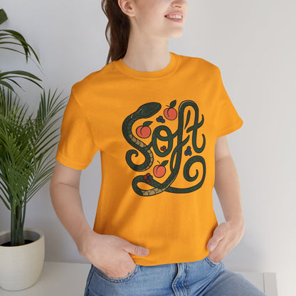 Soft Shirt | Serpent & Peach Art Tee | Self-Love and Healing Symbolic Top | Spirit Stitch Collection