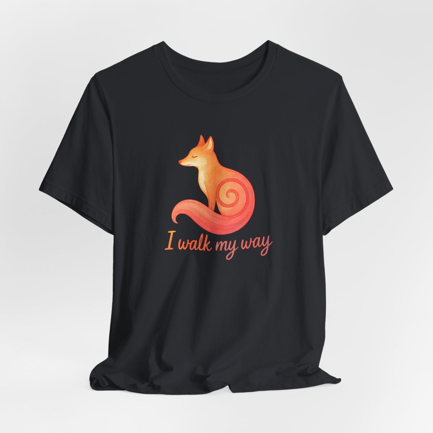 I Walk My Way Fox Shirt – Minimalist Animal Graphic Tee for Independent Spirits