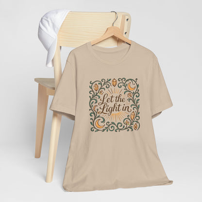 Let the Light In – Mindful Floral Quote T-Shirt