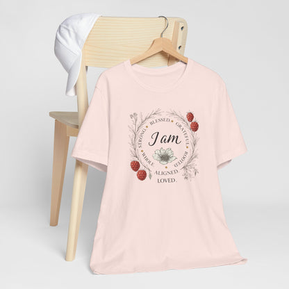 I Am Aligned & Loved – Spiritual Botanical Affirmation Tee
