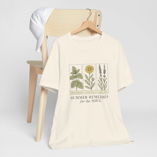 Lemon Balm, Calendula & Lavender Tee – Healing Plants Graphic Shirt