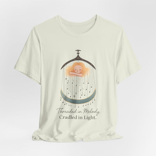 “Threaded in Melody, Cradled in Light” T-Shirt – Dreamy Lullaby-Inspired Affirmation Tee