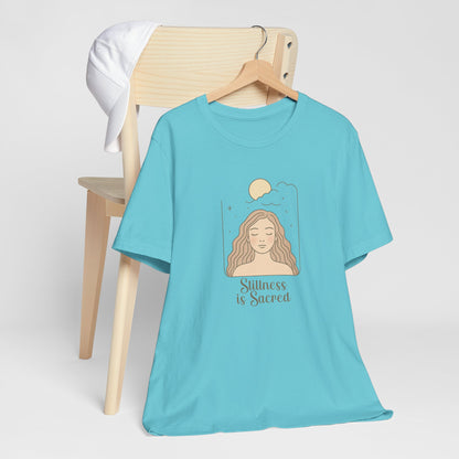 Divine Rest Tee – Stillness is Sacred Minimalist Line Art Shirt