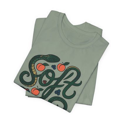 Soft Shirt | Serpent & Peach Art Tee | Self-Love and Healing Symbolic Top | Spirit Stitch Collection
