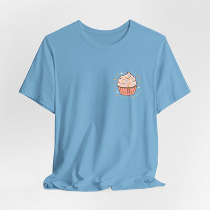“I Bite Back Sweetly” Cupcake Shirt – Funny Feminine Sass Graphic Tee (Front & Back Print)