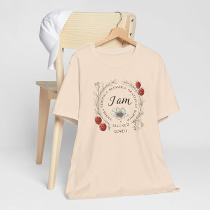 I Am Aligned & Loved – Spiritual Botanical Affirmation Tee