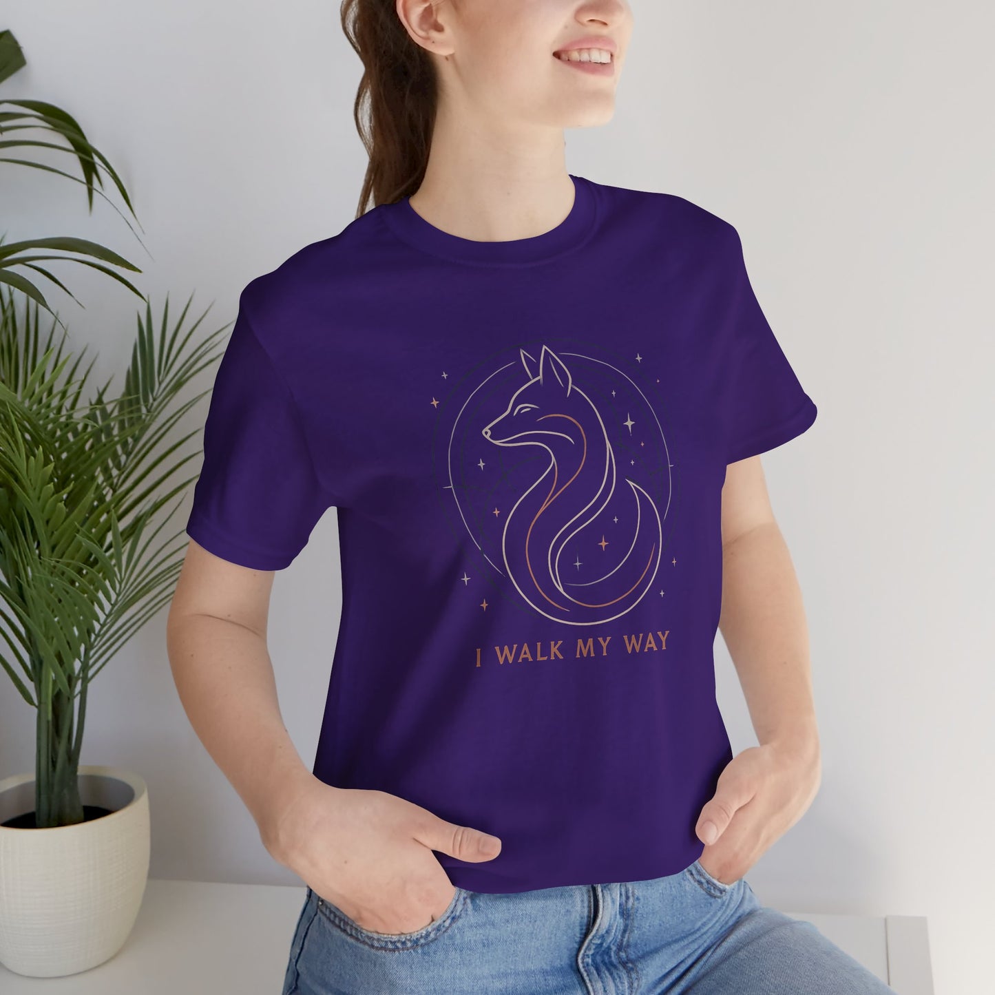 I Walk My Way Celestial Fox Shirt – Mystic Animal Graphic Tee for Free Spirits