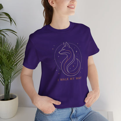 I Walk My Way Celestial Fox Shirt – Mystic Animal Graphic Tee for Free Spirits