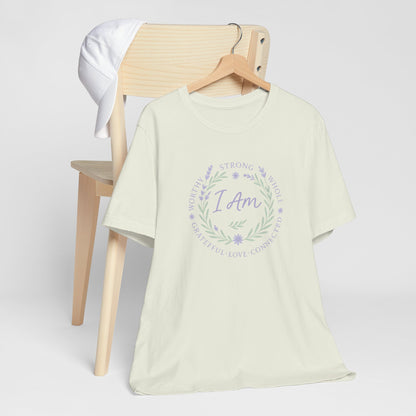I Am Affirmation Shirt – Positive Self Worth Botanical Tee