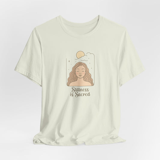 Divine Rest Tee – Stillness is Sacred Minimalist Line Art Shirt