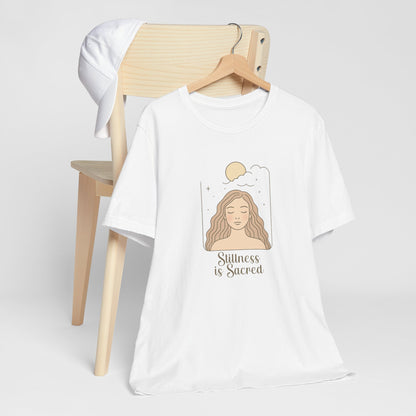 Divine Rest Tee – Stillness is Sacred Minimalist Line Art Shirt