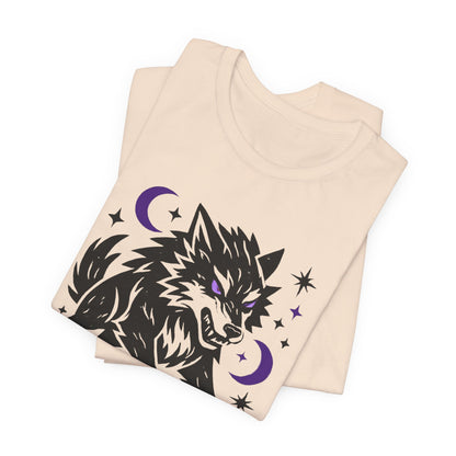 Fearless in the Dark – Moonlit Wolf T-Shirt, Mystic Creature Graphic Tee, Courage & Shadow Work Shirt