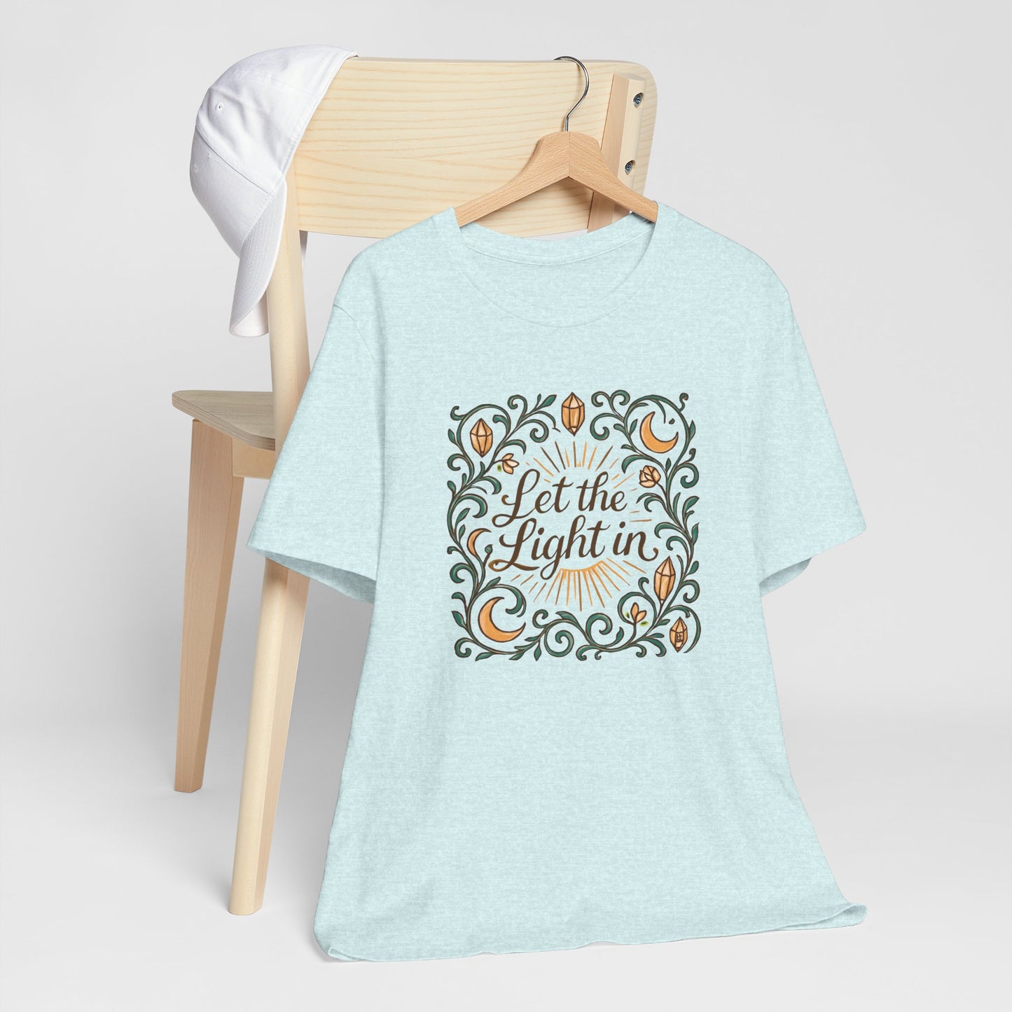 Let the Light In – Mindful Floral Quote T-Shirt