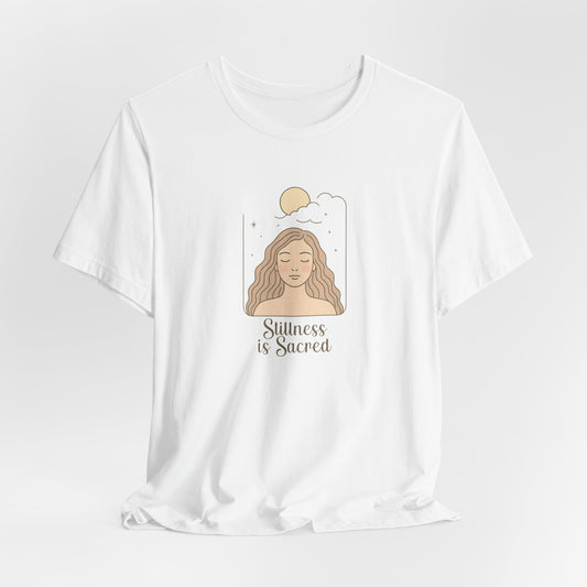 Divine Rest Tee – Stillness is Sacred Minimalist Line Art Shirt