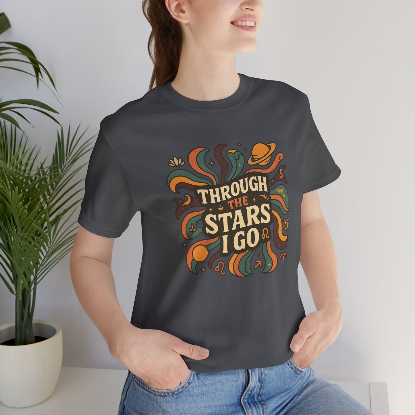 Through the Stars I Go Shirt | Retro Spacecore Tee | Cosmic Journey Top | Gentle Rebels Collection