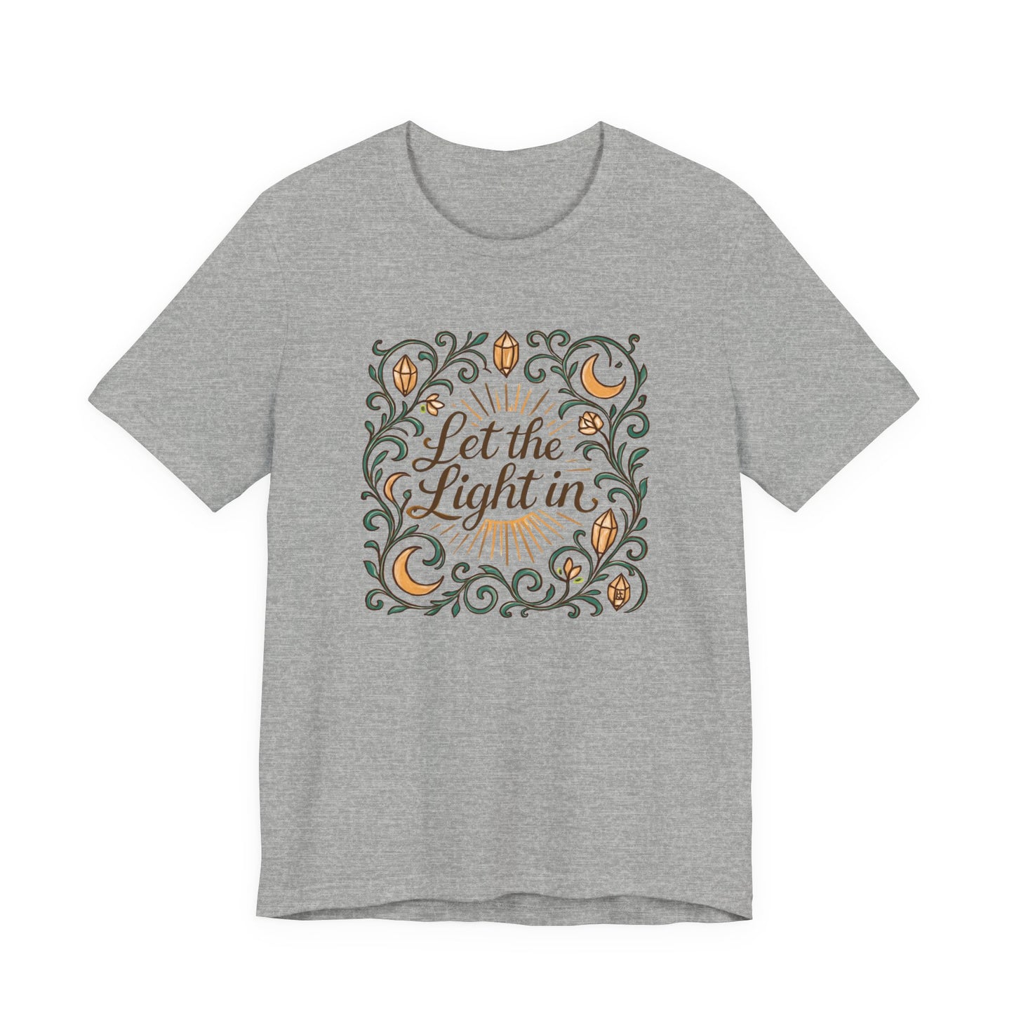 Let the Light In – Mindful Floral Quote T-Shirt