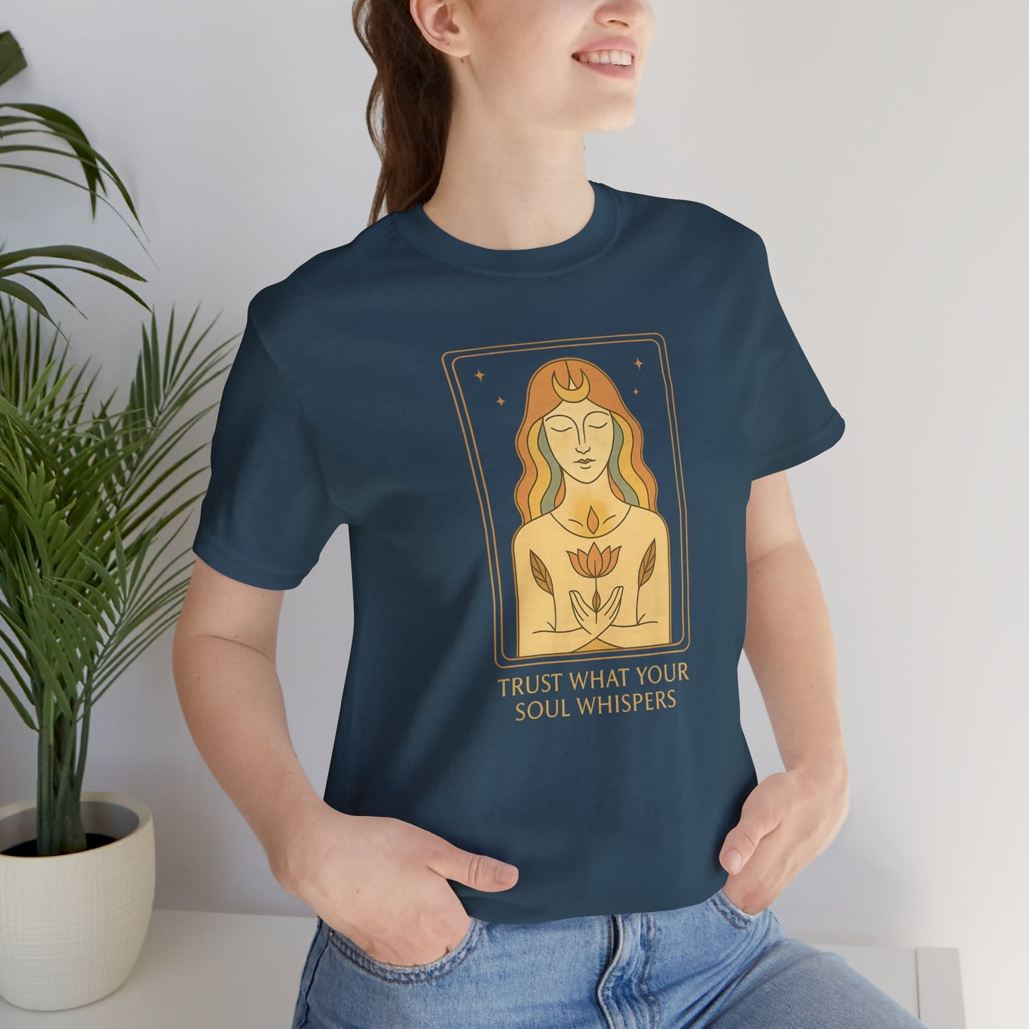Trust Your Soul Whispers T-Shirt – Mystical Feminine Energy Graphic Tee