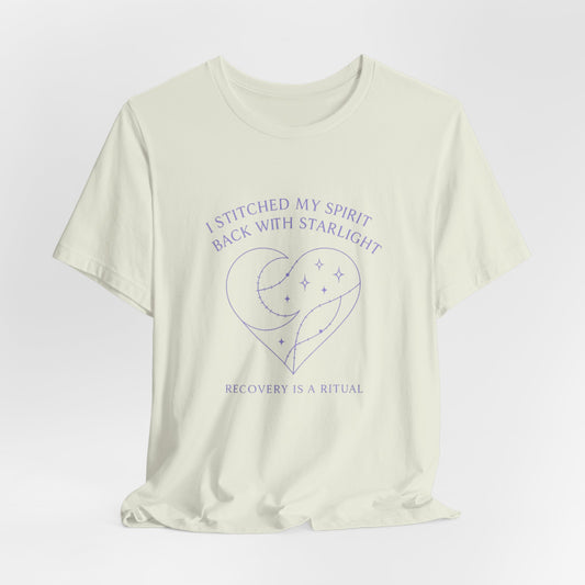 Spiritual Recovery T-Shirt – “Recovery is a Ritual” Celestial Healing Quote Tee