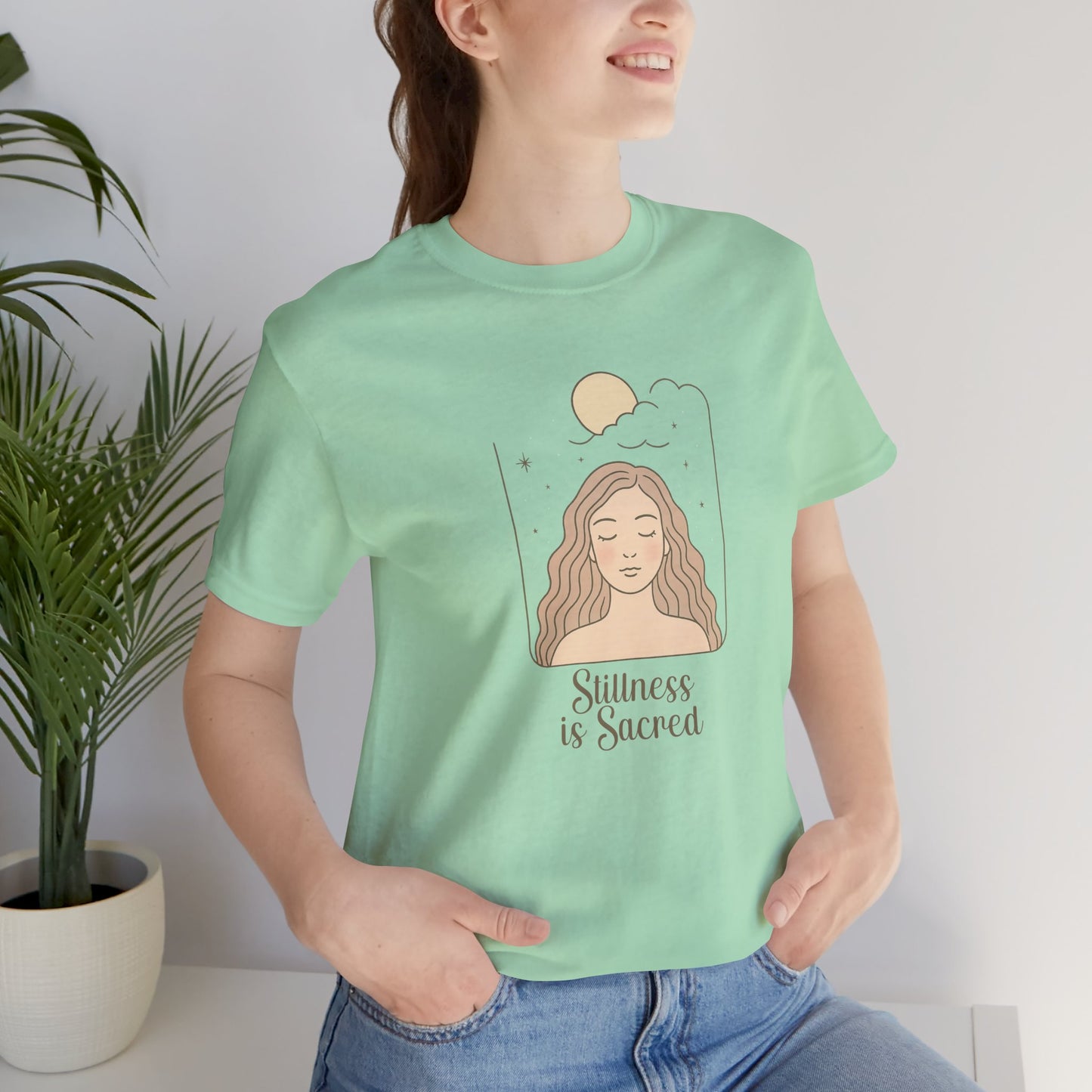 Divine Rest Tee – Stillness is Sacred Minimalist Line Art Shirt