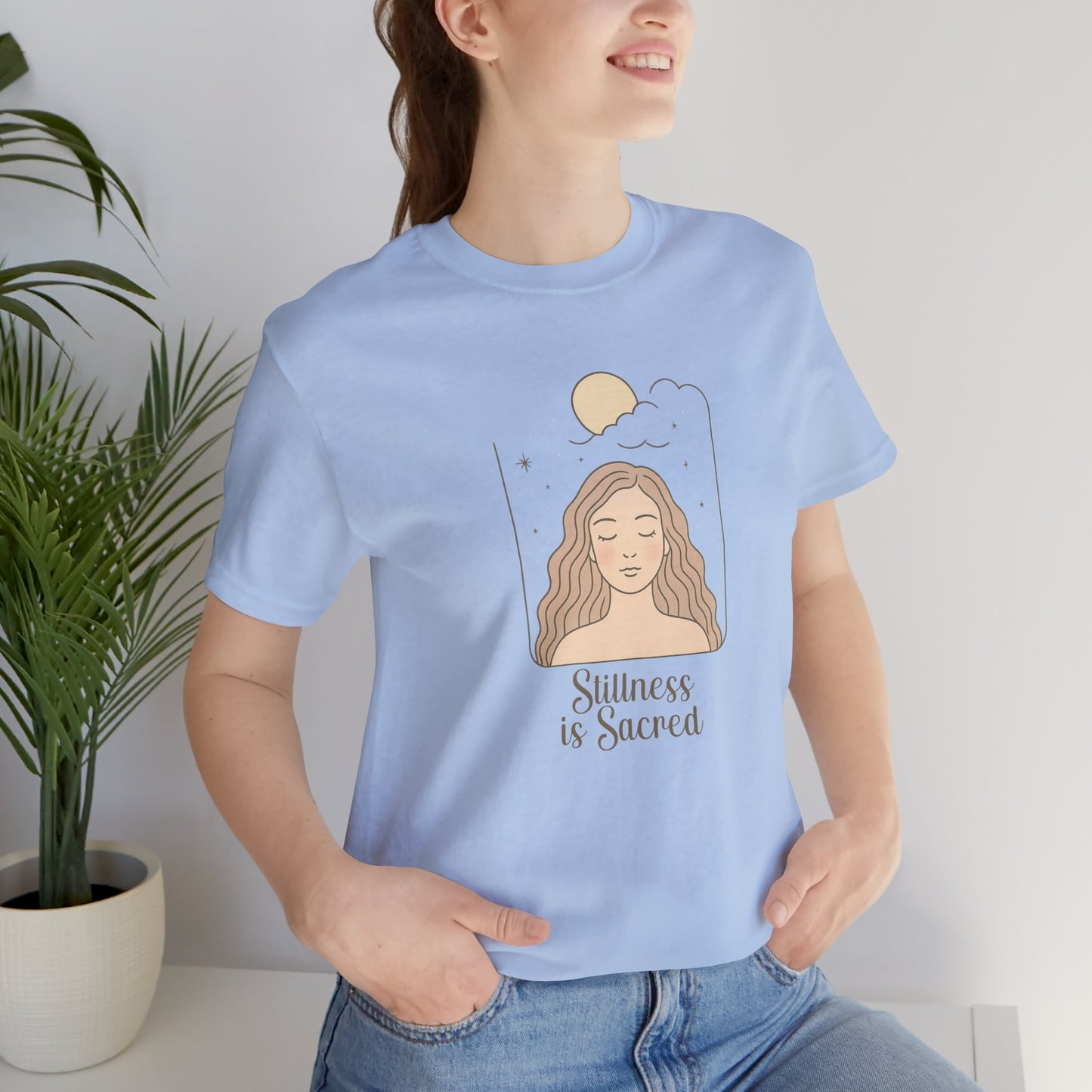 Divine Rest Tee – Stillness is Sacred Minimalist Line Art Shirt